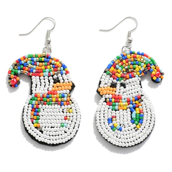 Wholesale snowman Beaded Drop Earring Colorful Hat Scarf L