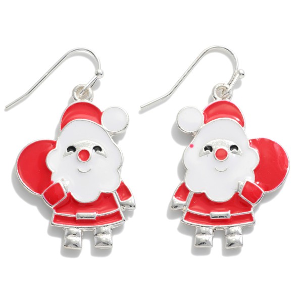 Enamel Santa Drop Earrings

- Approximately 1.5" L