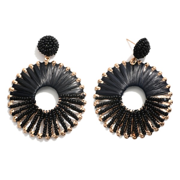 Wholesale circular Drop Earrings Seed Bead Detail L