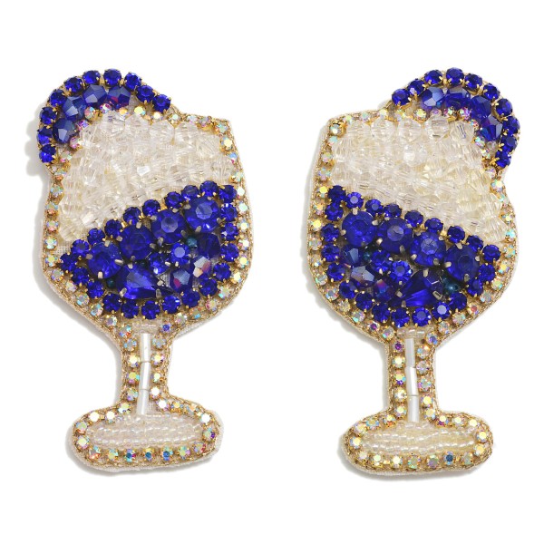 Wholesale rhinestone Seed Beaded Bubbly Drink Drop Earrings L