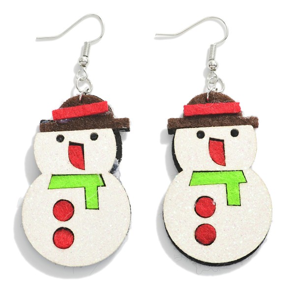 Wholesale glitter Snowman Drop Earrings L