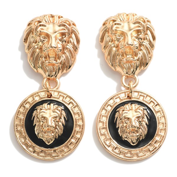 Wholesale gold Lion Post Drop Earrings L