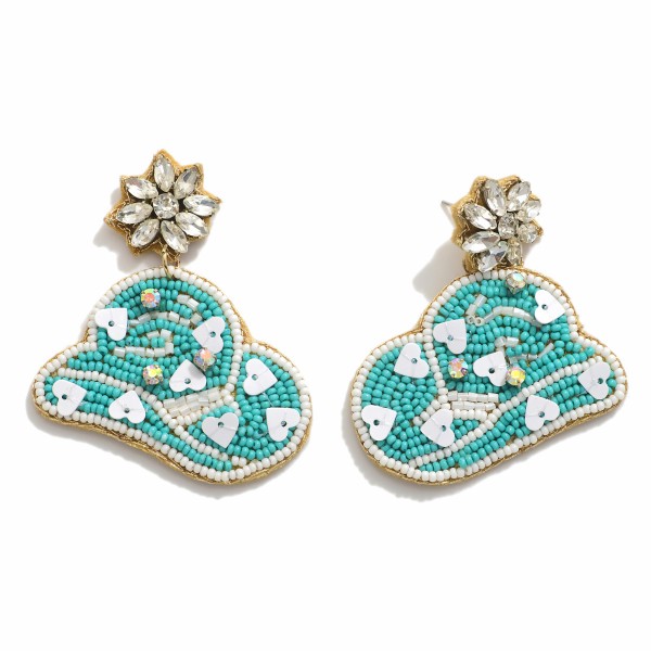 Wholesale seed Bead Rhinestone Cowboy Hat Drop Earrings L