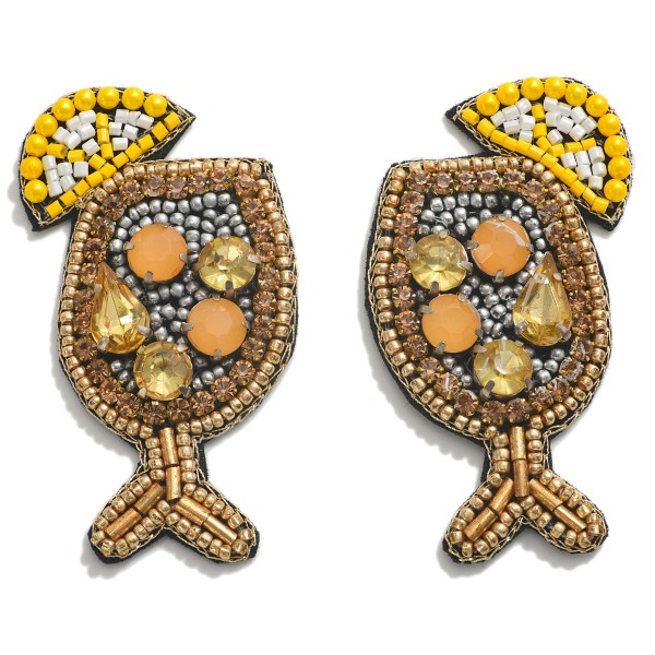 Wholesale seed Bead Rhinestone Cocktail Drop Earrings L
