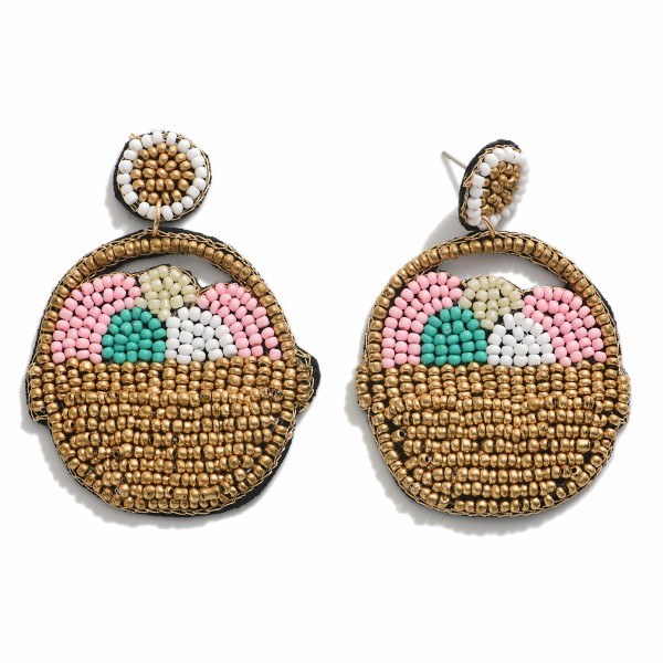 Seed Bead Easter Basket Drop Earrings

- Approximately 2.25" L