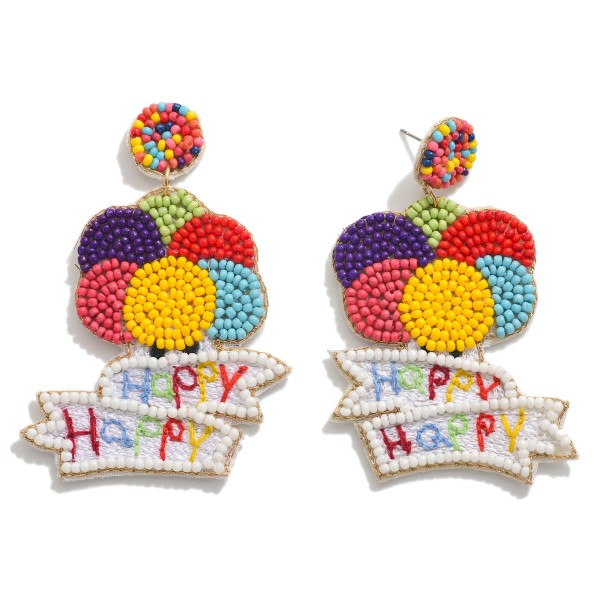 Seed Bead Birthday Balloons Drop Earrings

- Approximately 2.5" L