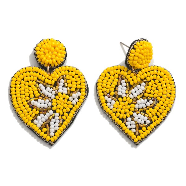 Wholesale seed Bead Heart Daisy Drop Earrings L