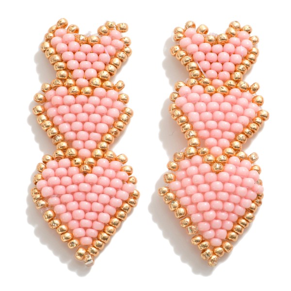 Wholesale seed Bead Heart Post Drop Earrings L