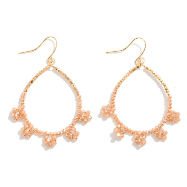 Wholesale beaded Teardrop Earrings Beaded Flower Detail L