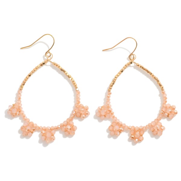 Wholesale beaded Teardrop Earrings Beaded Flower Detail L
