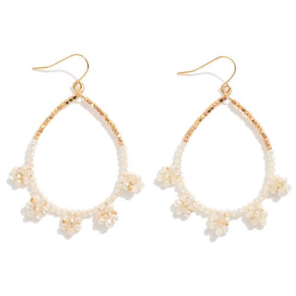Wholesale beaded Teardrop Earrings Beaded Flower Detail L