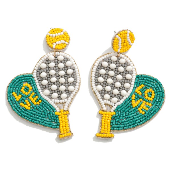 Wholesale love Tennis Racket Seed Bead Drop Earrings L