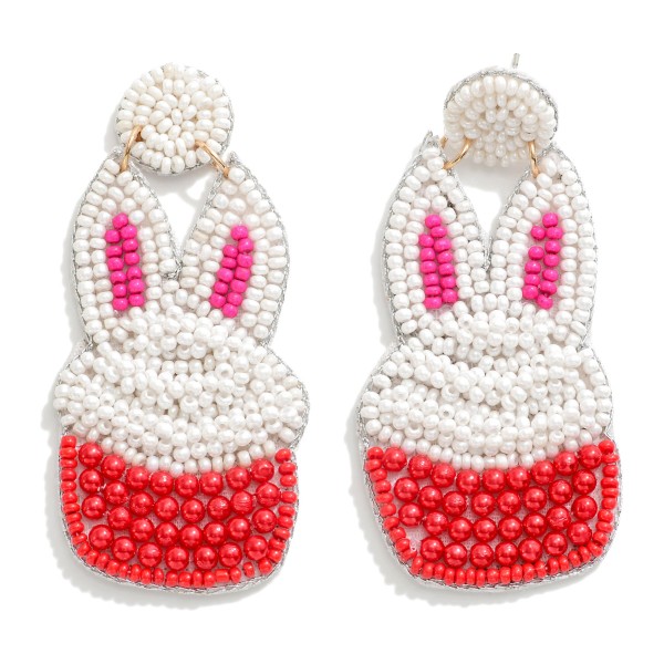 Seed Beaded Easter Bunny Cupcake Drop Earrings

- Approximately 2.5" L