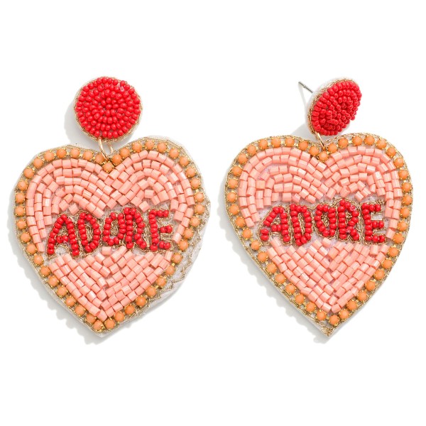 Adore Seed Beaded Heart Drop Earrings

- Approximately 2.25" L