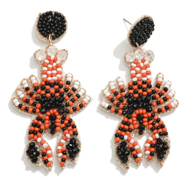 Wholesale seed Beaded Lobster Drop Earrings L