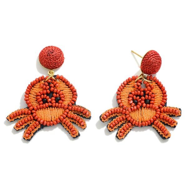 Seed Bead Crab Drop Earrings

- Approximately 2" L