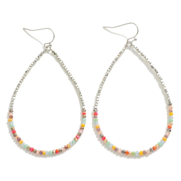 Beaded Drop Earrings With Silver and Stone Beads

- Approximately 2.5" L