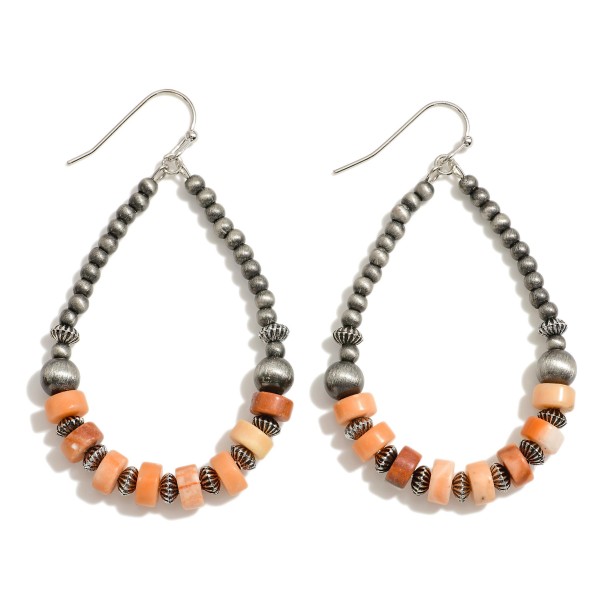 Wholesale beaded Teardrop Earring Metal Stone Beads L