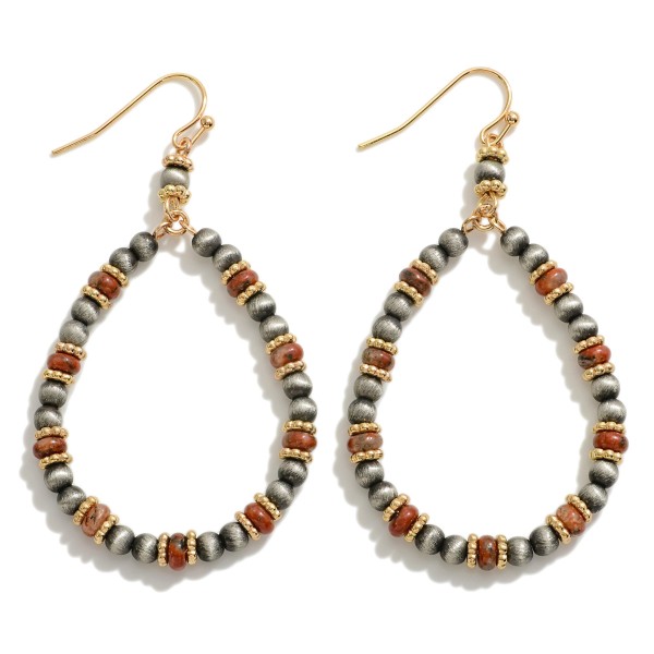 Wholesale beaded Teardrop Earring Metallic Bead Accent L