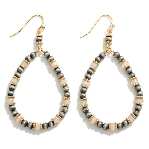 Wholesale beaded Teardrop Earring Metallic Bead Accent L