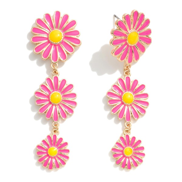 Wholesale waterfall Enamel Flower Drop Earrings L