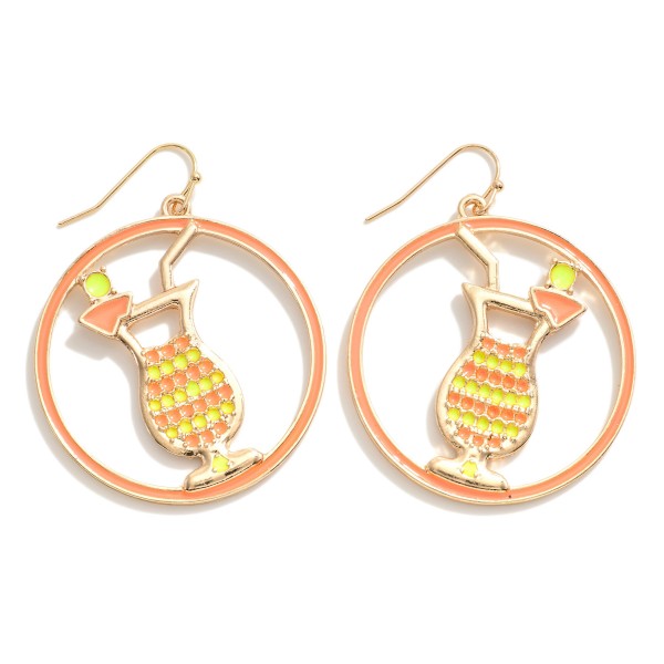 Wholesale enamel Drop Earrings Multi Colored Drink L