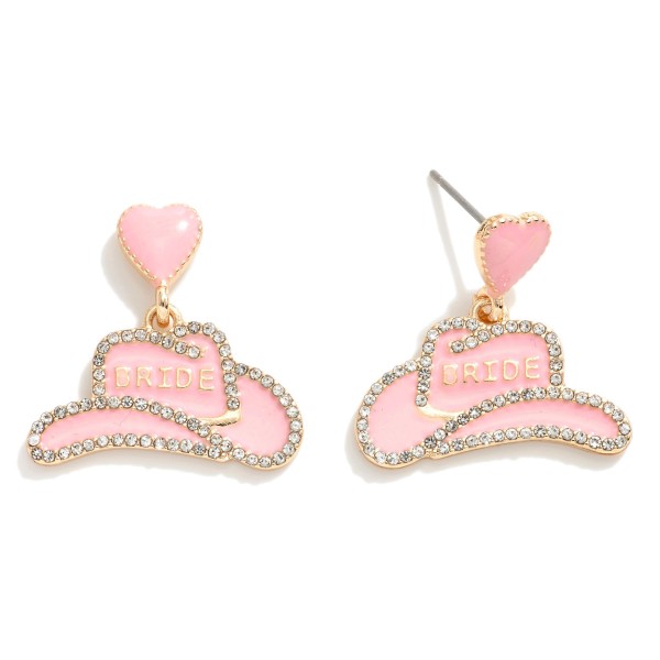 Wholesale enamel Drop Earrings Bride Cowgirl Hat Heart L