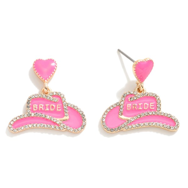 Wholesale enamel Drop Earrings Bride Cowgirl Hat Heart L