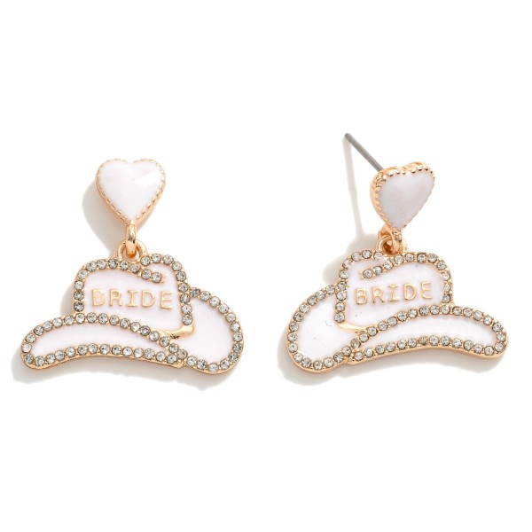 Wholesale enamel Drop Earrings Bride Cowgirl Hat Heart L