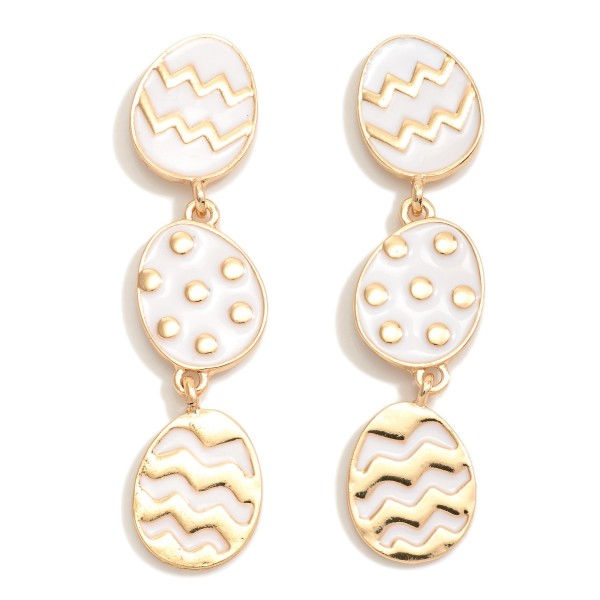 Wholesale linked Enamel Easter Egg Drop Earrings L