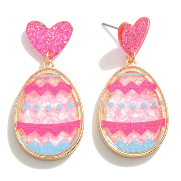 Wholesale easter Egg Drop Earrings Glitter Egg Heart L