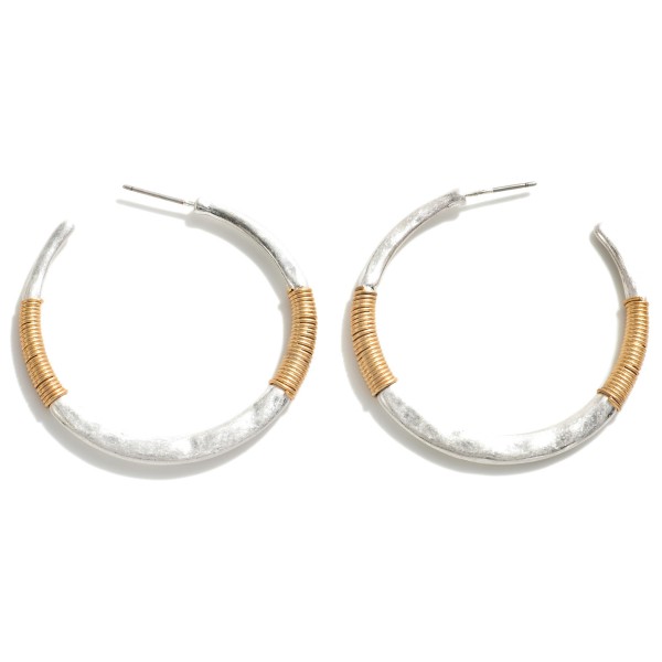 Wholesale wire Wrapped Hammered Metal Hoop Earrings Diameter