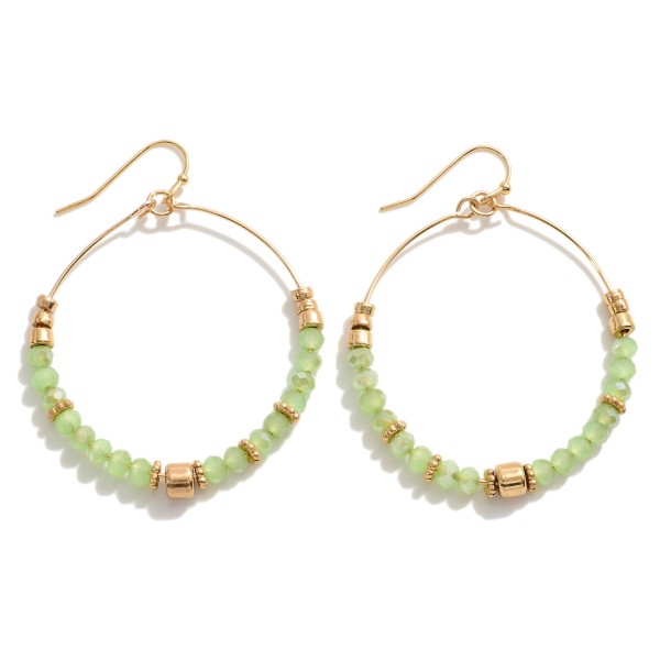 Wholesale beaded Wire Hoop Drop Earrings Gold Bead Accents L