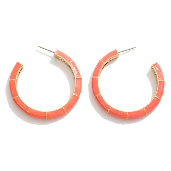 Wholesale enamel Bamboo Hoop Earrings Diameter