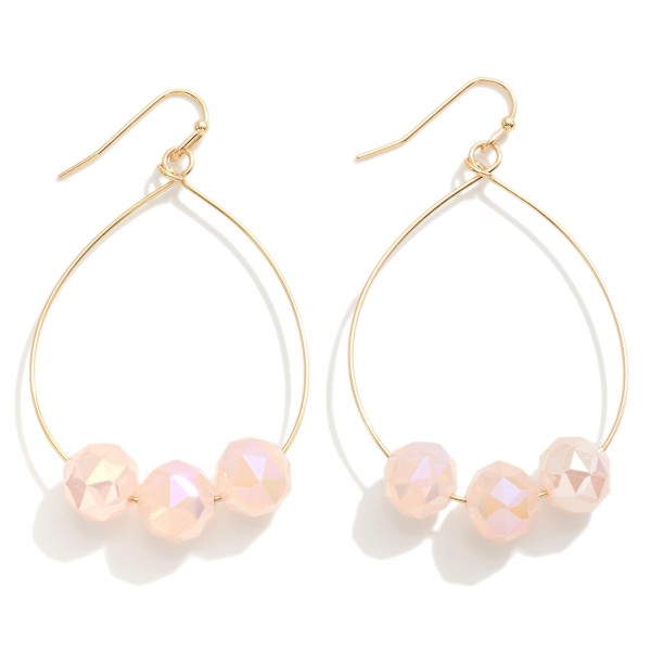 Wholesale dainty Teardrop Earrings Faceted Beaded Detail L