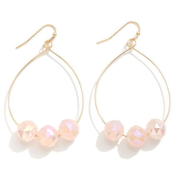 Wholesale dainty Teardrop Earrings Faceted Beaded Detail L