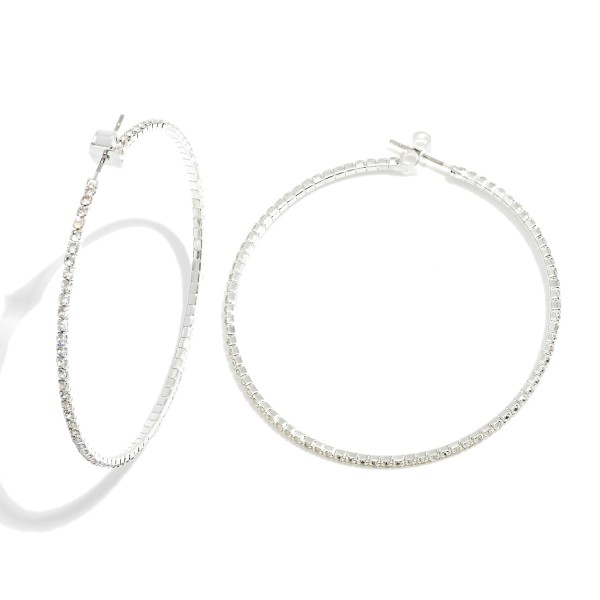 Thin Crystal Wire Hoop Earring

- Approximately 1-2in Diameter 