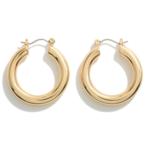 Wholesale chunky Brass Hollow Hoop L Genuine Premium Brass Hollow Hoop Hypoaller