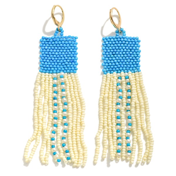 Wholesale seed Bead Color Block Tassel Drop Earrings L