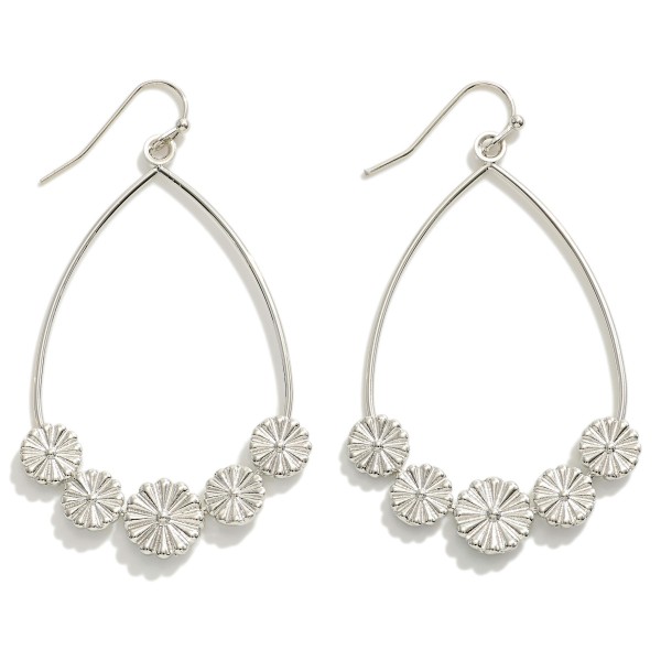 Dainty Teardrop Earring Featuring Metal Daisy Details

- Approximately 2.25" L