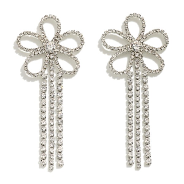 Wholesale rhinestone Flower Drop Earrings Waterfall Rhinestone Tassels L