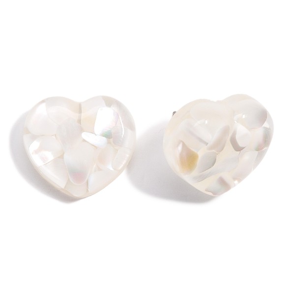 Resin Heart Stud Earrings

- Approximately 0.5" L