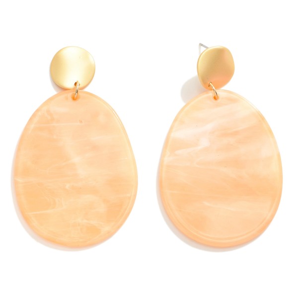Wholesale marbled Resin Drop Earrings Gold Detail L