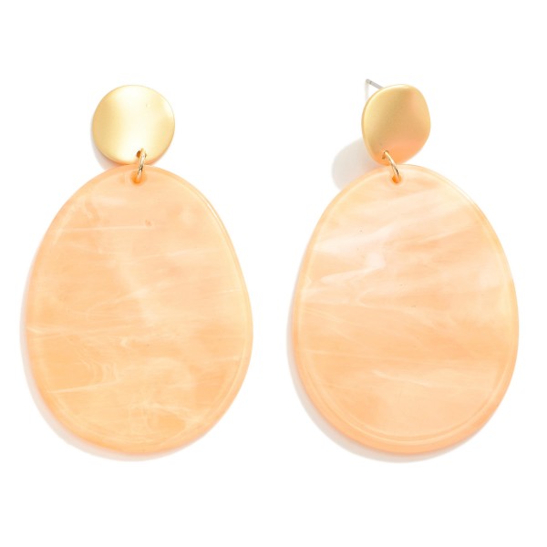 Marbled Resin Drop Earrings With Gold Detail 

- Approximately 2.5" L