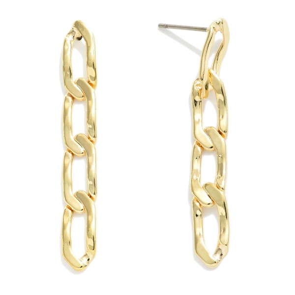 Wholesale chain Link Drop Earrings L Gold K Gold Dipped Silver Rhodium Plated Ha