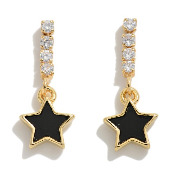 Wholesale waterfall Rhinestone Drop Earring Star Pendant L K Gold Dipped Handmad