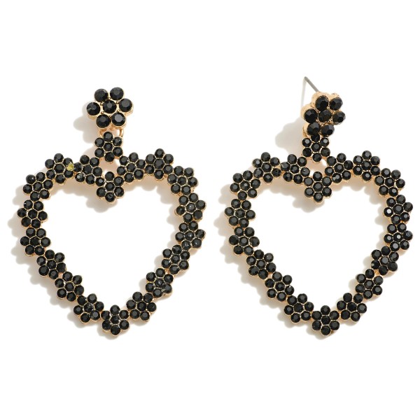 Wholesale rhinestone Flower Heart Drop Earrings L