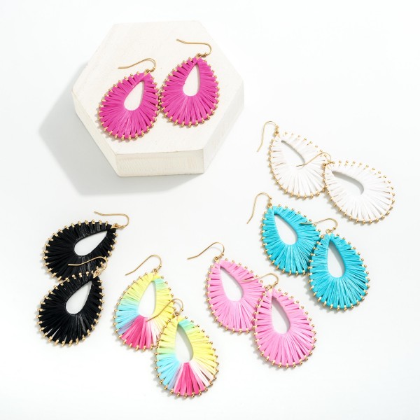 Raffia Teardrop Earrings

- Approximately 2.25" L
