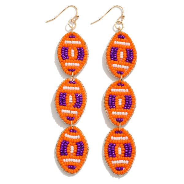 Wholesale seed Beaded Waterfall Football Drop Earrings L