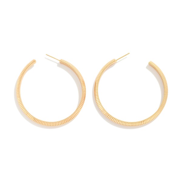 Wholesale k Gold Dipped Ribbed Hoop Earrings Brass Base Hypoallergenic D Made K